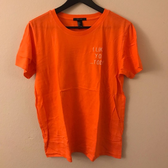 Forever 21 Tops - Orange Graphic T-Shirt